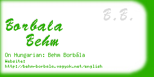 borbala behm business card